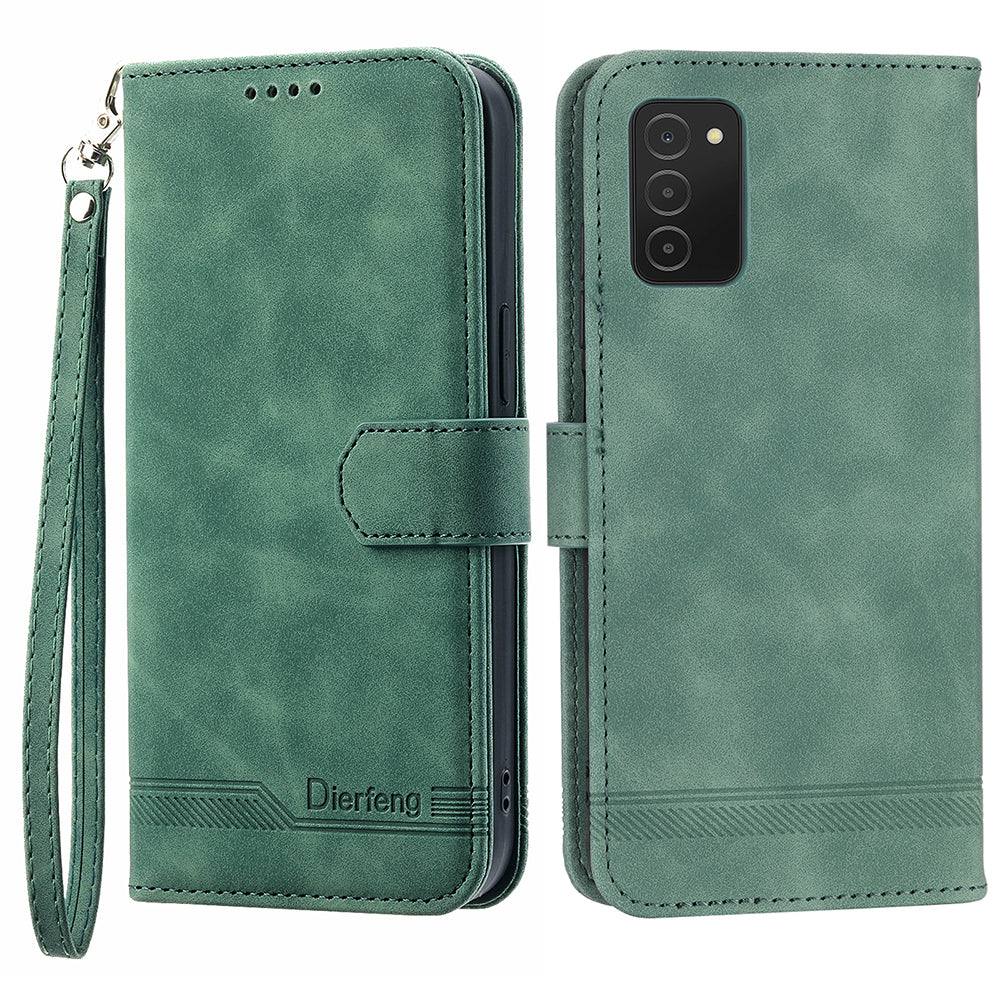 DIERFENG DF-03 Phone Case for Samsung Galaxy A03s (166.5 x 75.98 x 9.14mm) Stand Wallet Lines Imprinted Leather Phone Cover DIERFENG DF-03 Phone Case for Samsung Galaxy A03s (166.5 x 75.98 x 9.14mm) Stand Wallet Lines Imprinted Leather Phone Cover